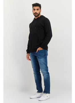 Gazzarrini Men Hooded Brand Logo Long Sleeves Sweatshirt, Black  - Image 2