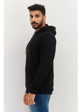 Gazzarrini Men Hooded Brand Logo Long Sleeves Sweatshirt, Black  - Image 4