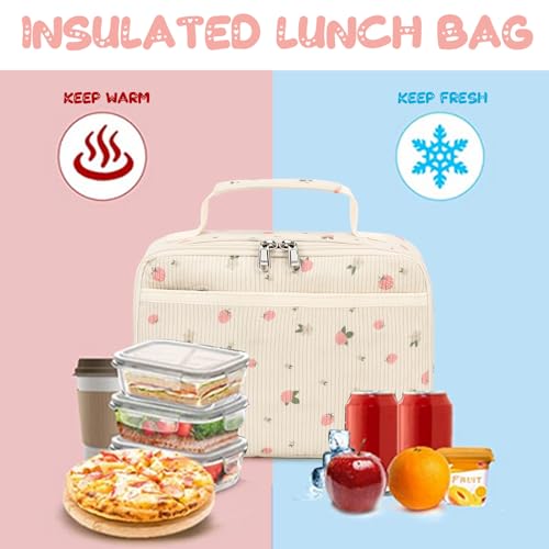 BTOOP Lunch Bags for Kids Girls Insulated Lunch Boxes Corduroy Cooler Toddler Lunch Tote Bag Thermo Picnic Bag for School Children - Image 5