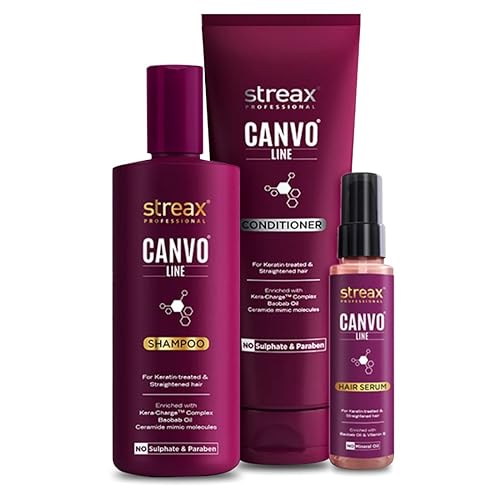 Streax Pro Canvo Line Shampoo, Conditioner & Serum For Straightened Hair - Image 1