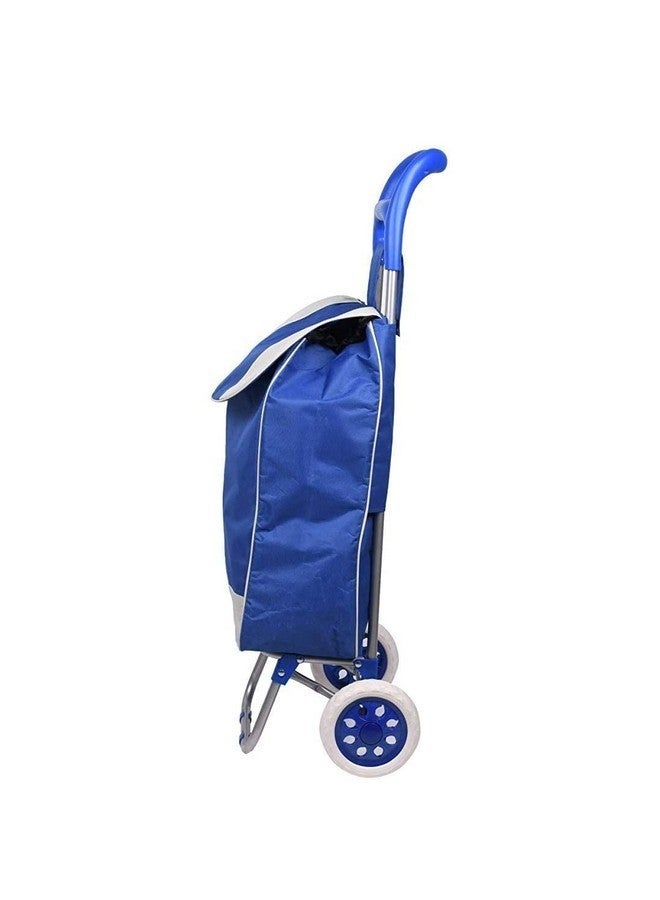 Whitecloud TRANSFORMING HOMES¬Æ Multipurpose Foldable Shopping Trolly with Removable Bag Shopping Cart for Grocery, Fruit, and Vegetable (Blue) - Image 3