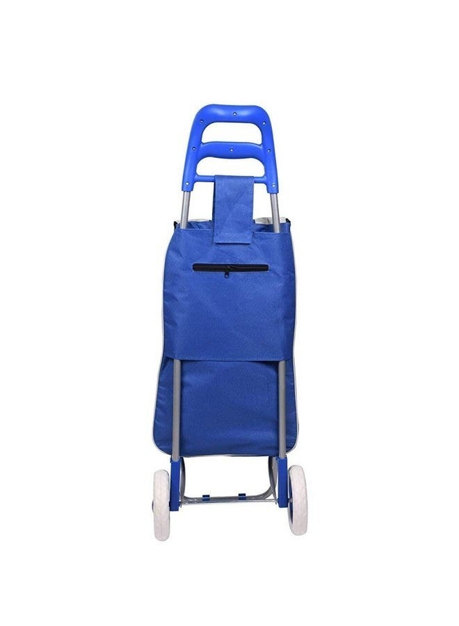 Whitecloud TRANSFORMING HOMES¬Æ Multipurpose Foldable Shopping Trolly with Removable Bag Shopping Cart for Grocery, Fruit, and Vegetable (Blue) - Image 2