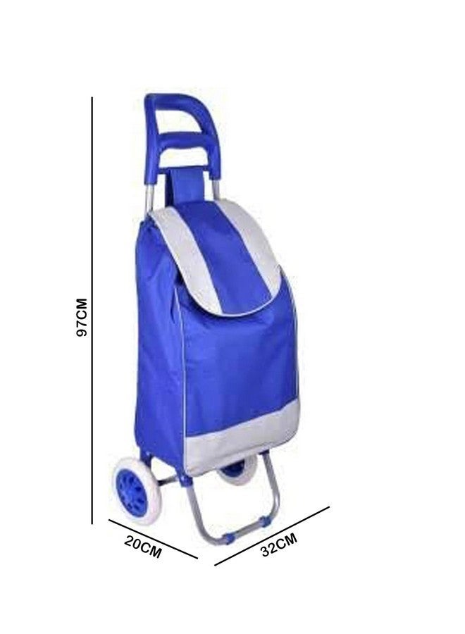 Whitecloud TRANSFORMING HOMES¬Æ Multipurpose Foldable Shopping Trolly with Removable Bag Shopping Cart for Grocery, Fruit, and Vegetable (Blue) - Image 4