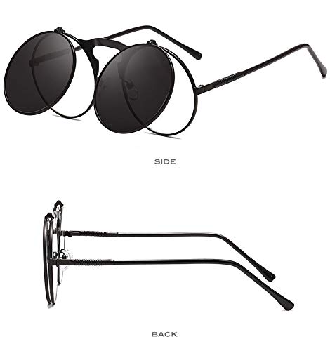 Visions India Unisex UV 400 Protected Retro Vintage Round Sunglasses (Blue) - Image 4