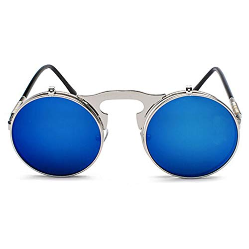 Visions India Unisex UV 400 Protected Retro Vintage Round Sunglasses (Blue) - Image 2