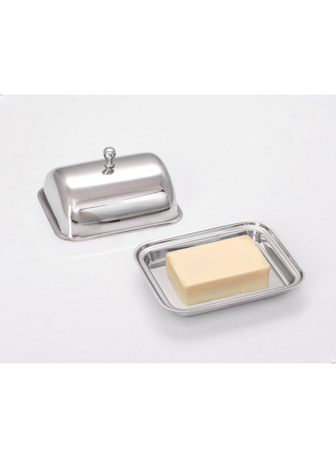 JVL Stainless Steel Butter Container Dish Storage Box Organizer with Lid (250 Gram) - Image 3
