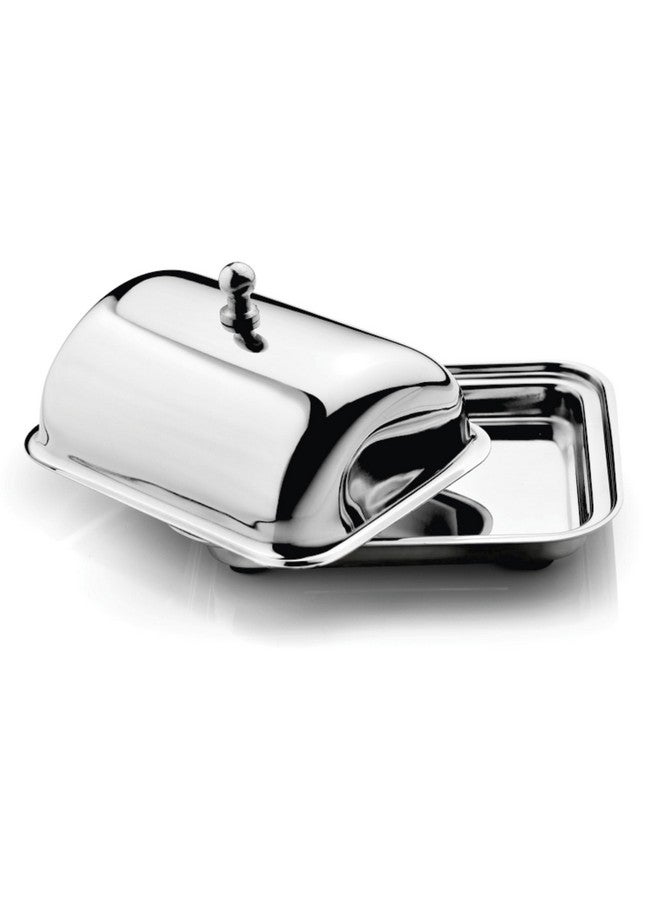 JVL Stainless Steel Butter Container Dish Storage Box Organizer with Lid (250 Gram) - Image 1