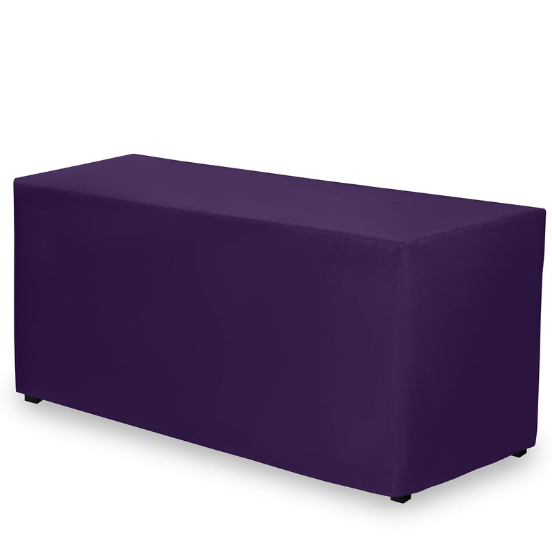 Gee Di Moda Fitted Tablecloth - 48 x 30 Inch Purple Fitted Table Cloth for 4 Foot Rectangle Table - Heavy Duty Washable Fabric - for 4 Ft Buffet Table Holiday Party Dinner Wedding & Trade Show - Image 1