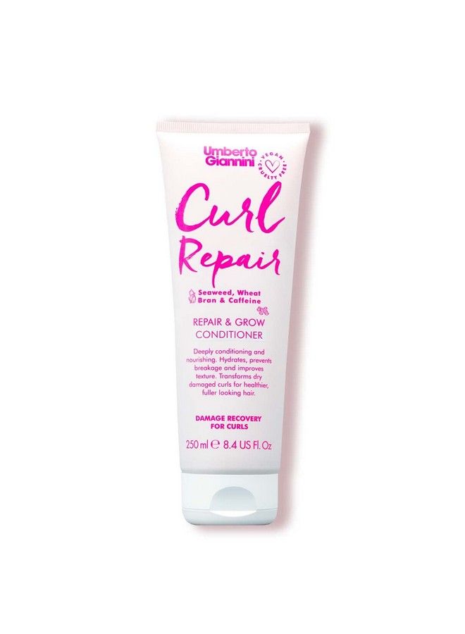 Umberto Giannini Curl Repair Conditioner Vegan & Cruelty Free Repair & Growth Formula With Seaweed Wheat Bran & Caffeine 250 Ml - Image 1