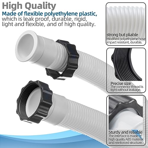 Sconva 1.5" Pool Pump Hose for Intex 1500 to 2500 GPH Filter Pumps, Sand Filters & Saltwater Systems, 26071RP 1.5 Inch Above Ground Pool Hose Part # 26001-9.8Ft Long - Image 5