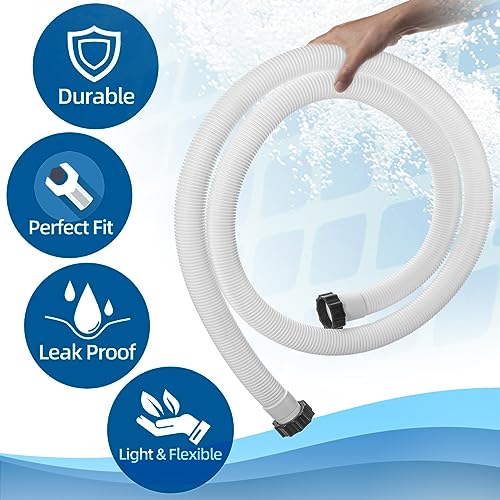 Sconva 1.5" Pool Pump Hose for Intex 1500 to 2500 GPH Filter Pumps, Sand Filters & Saltwater Systems, 26071RP 1.5 Inch Above Ground Pool Hose Part # 26001-9.8Ft Long - Image 4