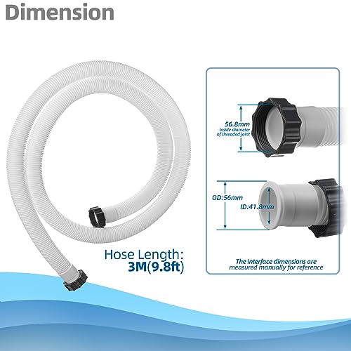 Sconva 1.5" Pool Pump Hose for Intex 1500 to 2500 GPH Filter Pumps, Sand Filters & Saltwater Systems, 26071RP 1.5 Inch Above Ground Pool Hose Part # 26001-9.8Ft Long - Image 2