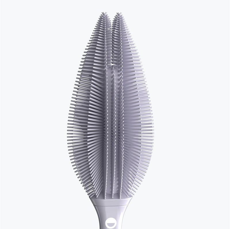 Smilo فرشاة زجاجة الأطفال من سميلي سيليكون  منظف زجاجة الأطفال بلمسة ناعمة مع طرف مزدوج مرن لتنظيف الأكواب والزجاجات وزجاجات الأطفال بشكل إضافي  سيليكون آمن للطعام  آمن في غسالة الصحون  خالي من BPA  رمادي - Image 5