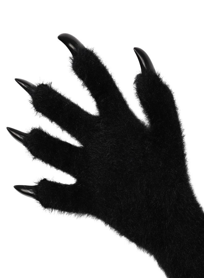 HAOAN Full Finger Paws Gloves Long Warm Mittens for Cosplay Themed Events Parties Costume Accessories, White, One size - Image 4