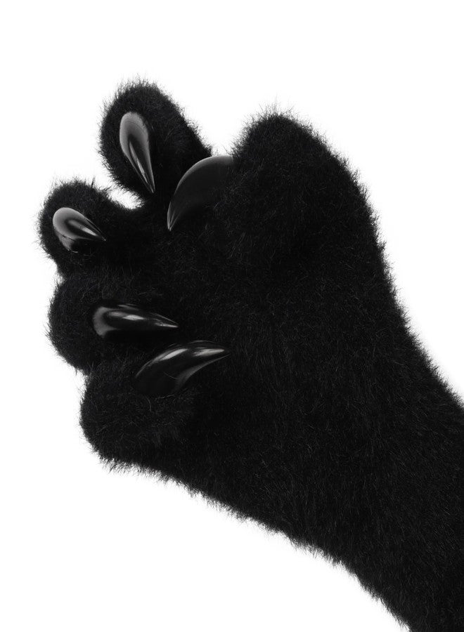 HAOAN Full Finger Paws Gloves Long Warm Mittens for Cosplay Themed Events Parties Costume Accessories, White, One size - Image 5