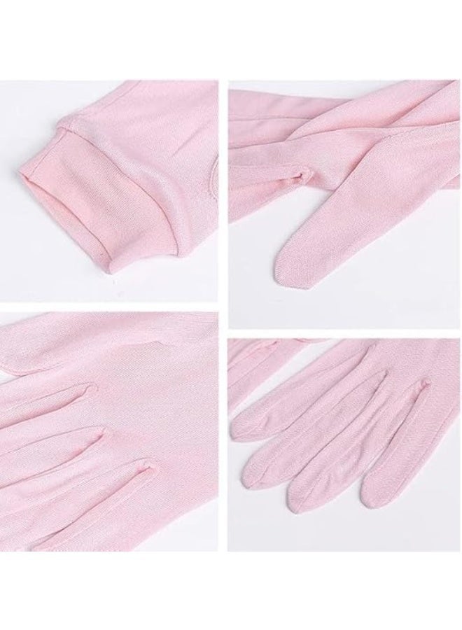 Mulberry Silk Knit Breathable Five-finger Gloves, Mulberry Silk Gloves for Sleeping Women Summer Sunscreen UV Protection Thin Lightweight Pure Silk Overnight Glove - Image 5