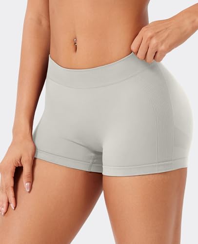 VOYJOY Women Impact Booty Shorts 25 Low Rise Hidden Scrunch Butt Lifting Seamless Workout Gym Running Biker Hot Shorts - Image 3