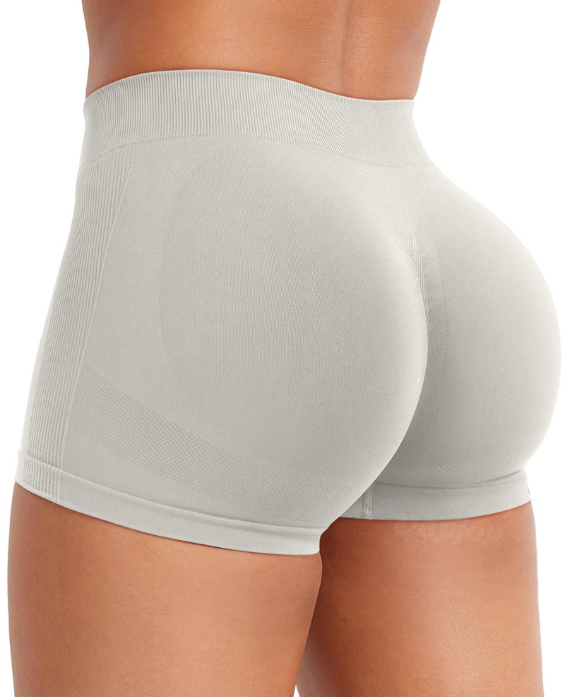 VOYJOY Women Impact Booty Shorts 25 Low Rise Hidden Scrunch Butt Lifting Seamless Workout Gym Running Biker Hot Shorts - Image 2