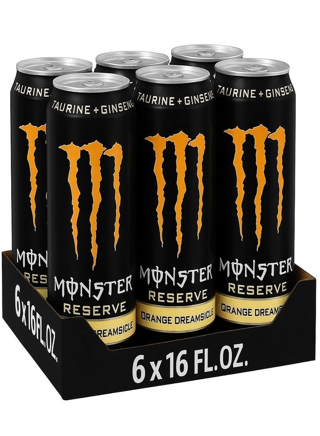 Monster Energy Reserve Orange Dreamsicle, 500ml (Pack of 6) By COUGAR | Smooth Creamy Orange Flavor | Taurine + Ginseng | Carbonated Energy Drink for Refreshing Boost | (Imported USA) - Image 1