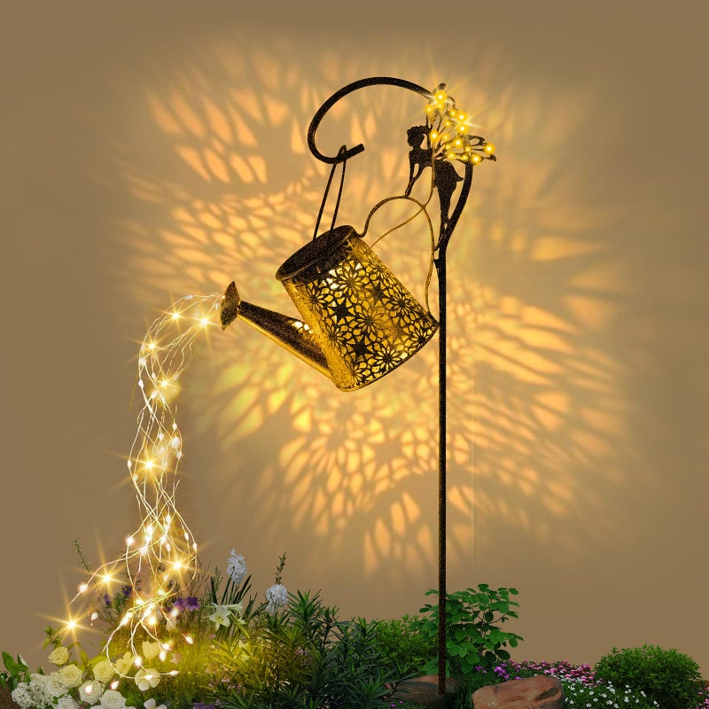 SRNPMIU Solar Watering Can Light, Yard Outdoor Decor Lights, IP65 Waterproof, Hanging Dragonfly Garden Light, Outside Garden Flower Bed Decor, Women Gift, Birthday Gifts - Image 1