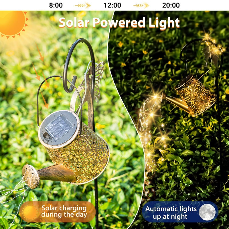SRNPMIU Solar Watering Can Light, Yard Outdoor Decor Lights, IP65 Waterproof, Hanging Dragonfly Garden Light, Outside Garden Flower Bed Decor, Women Gift, Birthday Gifts - Image 2