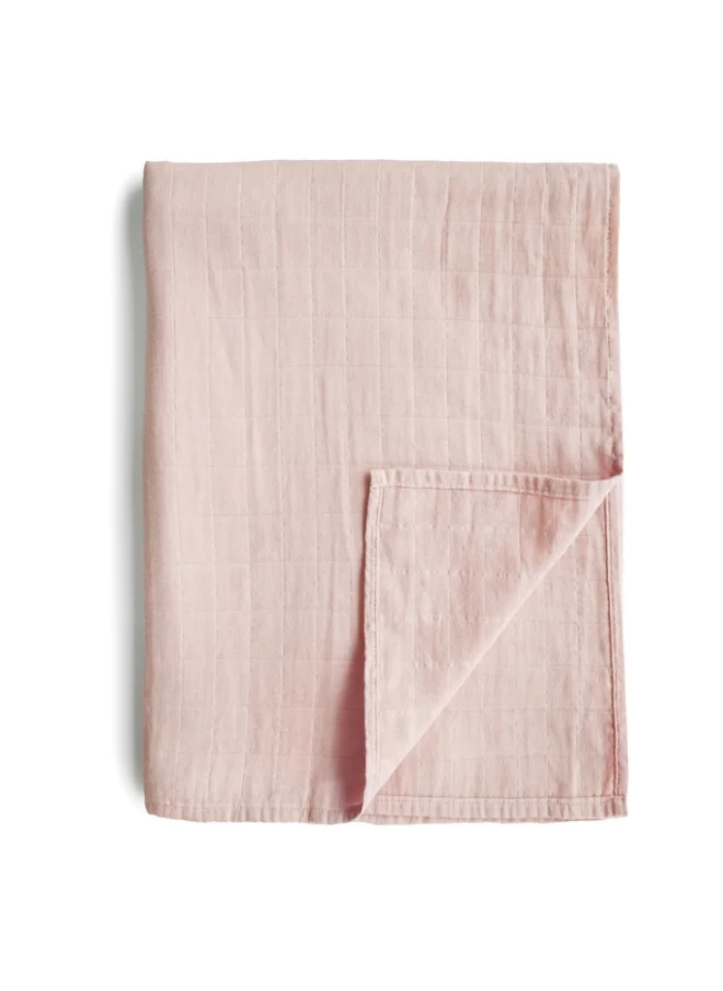 mushie Swaddle Blanket Organic Cotton - Rose Vanilla