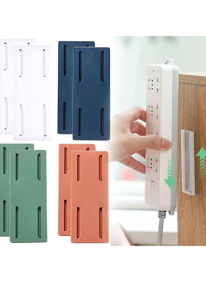 Oasisgalore 8 Pcs Punch-Free Power Strip Holder, Self-Adhesive Wall Mount with Cable Clips  - Image 1