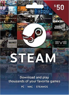 Steam بطاقات ستيم 50 دولار 