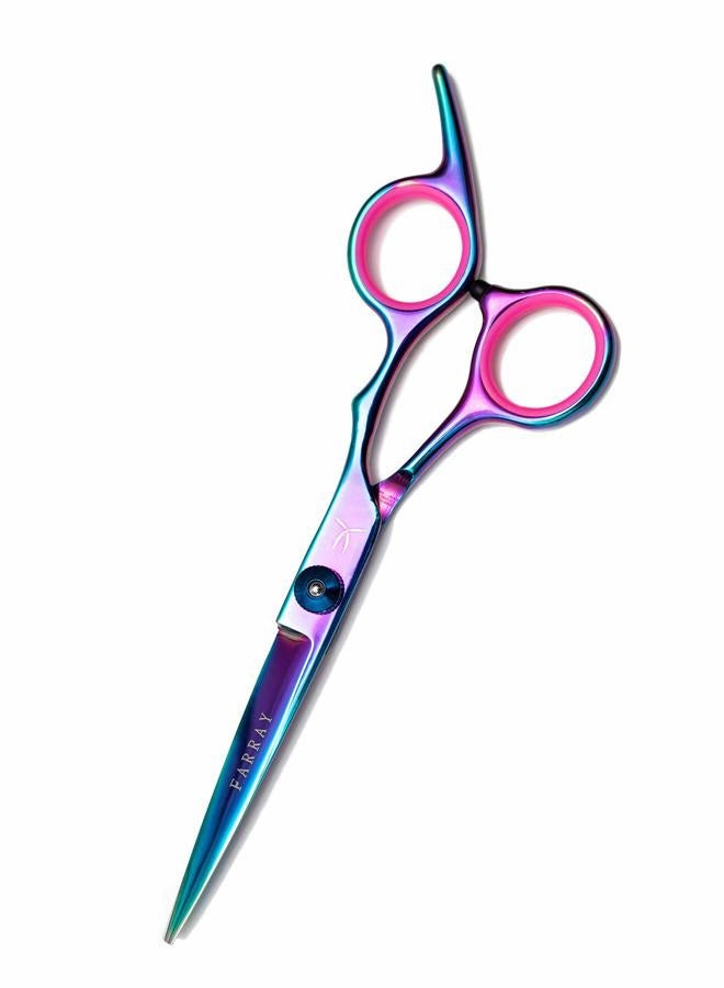 FARRAY 6.5" Professional Hair Cutting Scissors - Japanese Stainless Steel Barber Shears for Salon, Home, All Ages - Ergonomic Handle & Sharp Blades (Aurora color) - Image 1