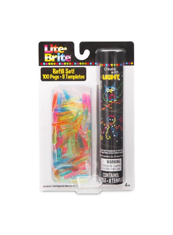 Basic Fun Lite-Brite Peg and Template Refill Pack, Light Up Drawing Board Accessories, LED Pegs with Colors, Toys for Creative Play, Light Toys for Kids Aged 4 + - Image 1