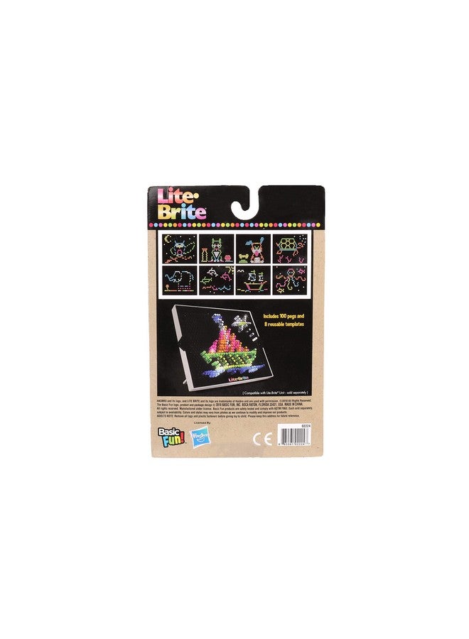 Basic Fun Lite-Brite Peg and Template Refill Pack, Light Up Drawing Board Accessories, LED Pegs with Colors, Toys for Creative Play, Light Toys for Kids Aged 4 + - Image 2