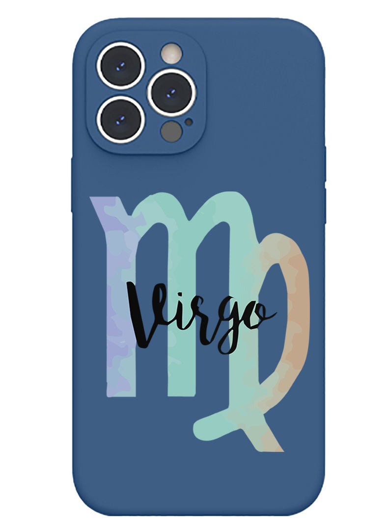Theodor Protective Slim Fit Case Liquid Silicone Cover with Full Body Protection Anti-Scratch Shockproof Case For iPhone 12 Pro Max Blue  - Virgo-01 - Image 1