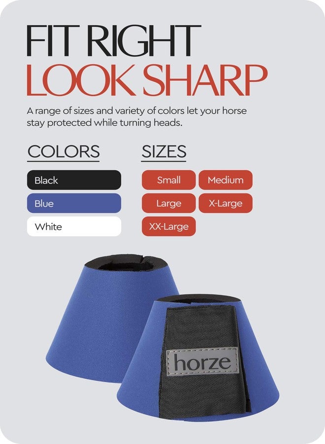 HORZE Pro Overreach Bell Boots for Horses, Neoprene Pair with Quick Wrap Closure, Durable Horse Leg Protection for Training, Turnout and Trail Rides, Shock Absorbing Horse Hoof Boots, in - Image 3
