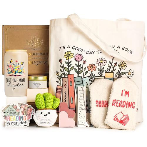 MHSMHL Book Lovers Gifts for Women, Gifts for Book Lovers Women, Bookish Gift for Readers, Reading Accessories Gift for Reading Club Present for Christmas Birthday White Elephant Secret Santa - Image 1