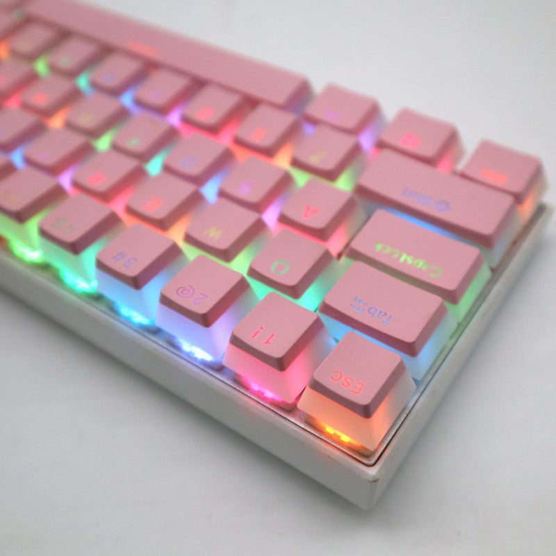 PBT Pudding Double Shot Backlit Keycaps Set Pink-Pudding 104 Key-PBT