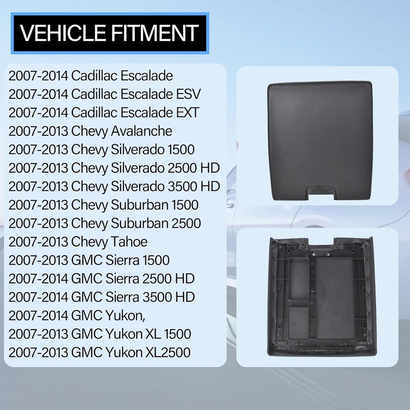 EKLN Black Center Console Lid with Latch for Chevy and GMC Vehicles - Image 5
