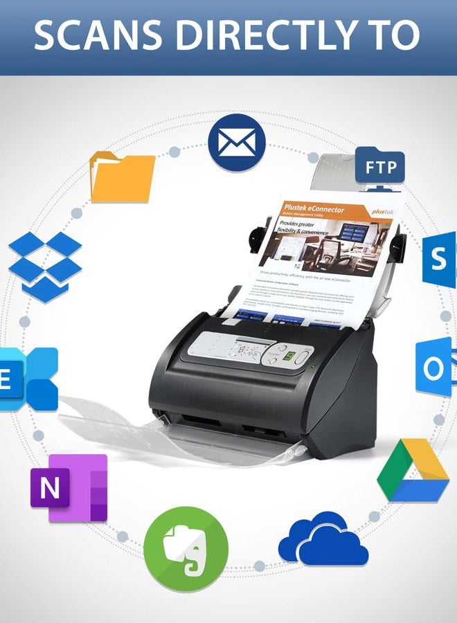 Plustek PSD300 Plus Document Scanner with ADF, Directly scan to Cloud, SharePoint, Office 365 and Built-in Barcode Recognition Function - Image 4