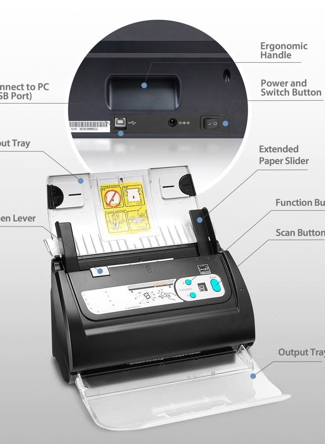 Plustek PSD300 Plus Document Scanner with ADF, Directly scan to Cloud, SharePoint, Office 365 and Built-in Barcode Recognition Function - Image 5