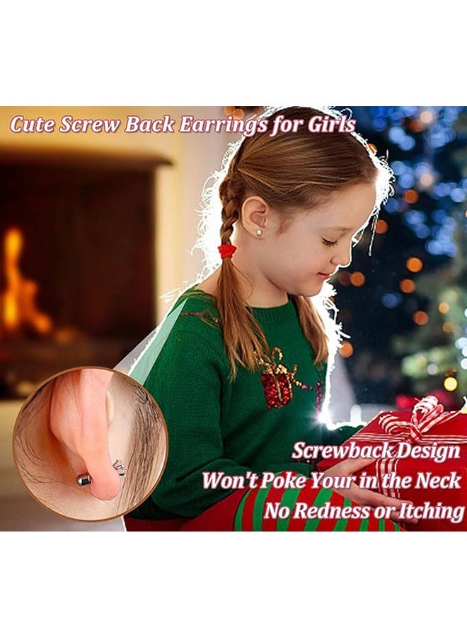 Sweet Life 12 Pairs Small Stud Earrings for Girls Hypoallergenic Earring Inlaid Cubic Zirconia Earring Surgical Stainless Studs Tiny Screw Back Cartilage Earrings for Women Girls - Image 5