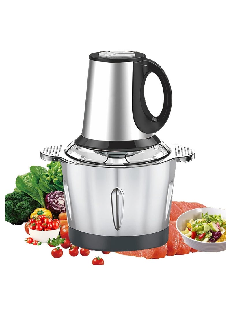 Electric Food Chopper 3-Litre with 600W Power – Stainless Steel Bowl, Quad Blades, 2 Speed Settings – Ideal for Meat, Vegetables, and Onions. - Image 1