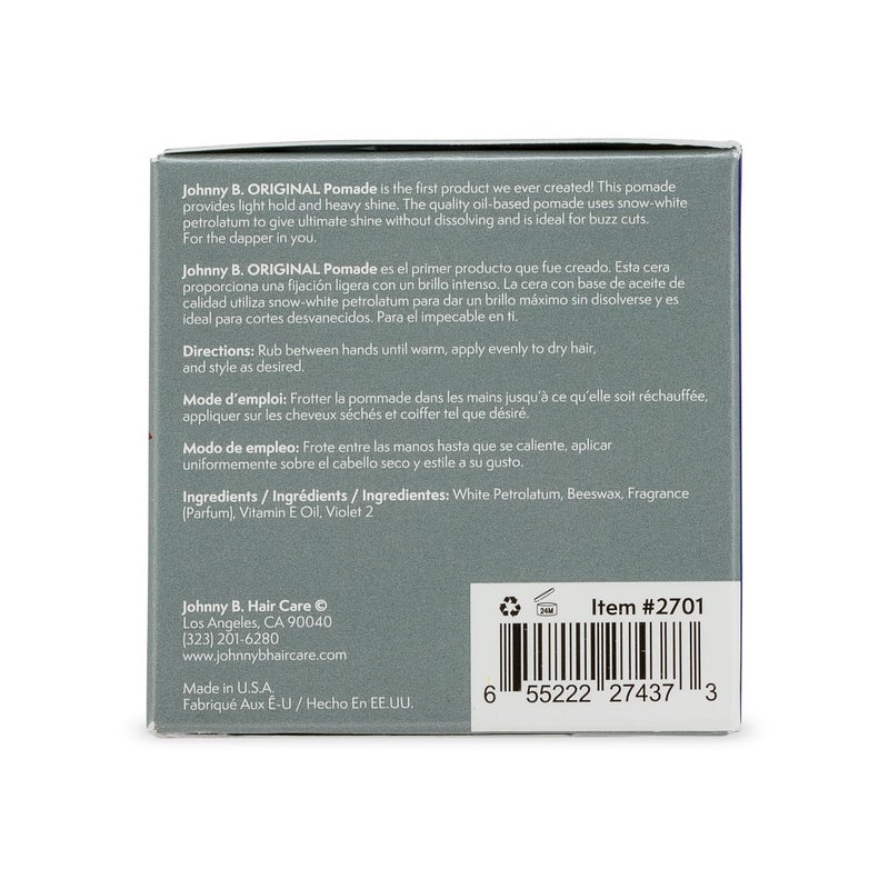 JOHNNY B. Original Oil-Based Professional Pomade for Men, Gluten-Free, 3 oz. - Image 4