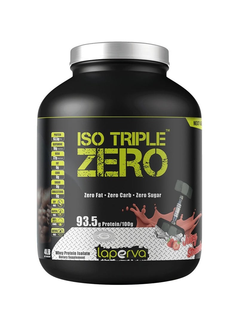 Laperva Iso Triple Zero Whey Protein Isolate Juicy Strawberry Flavor 4Lb 