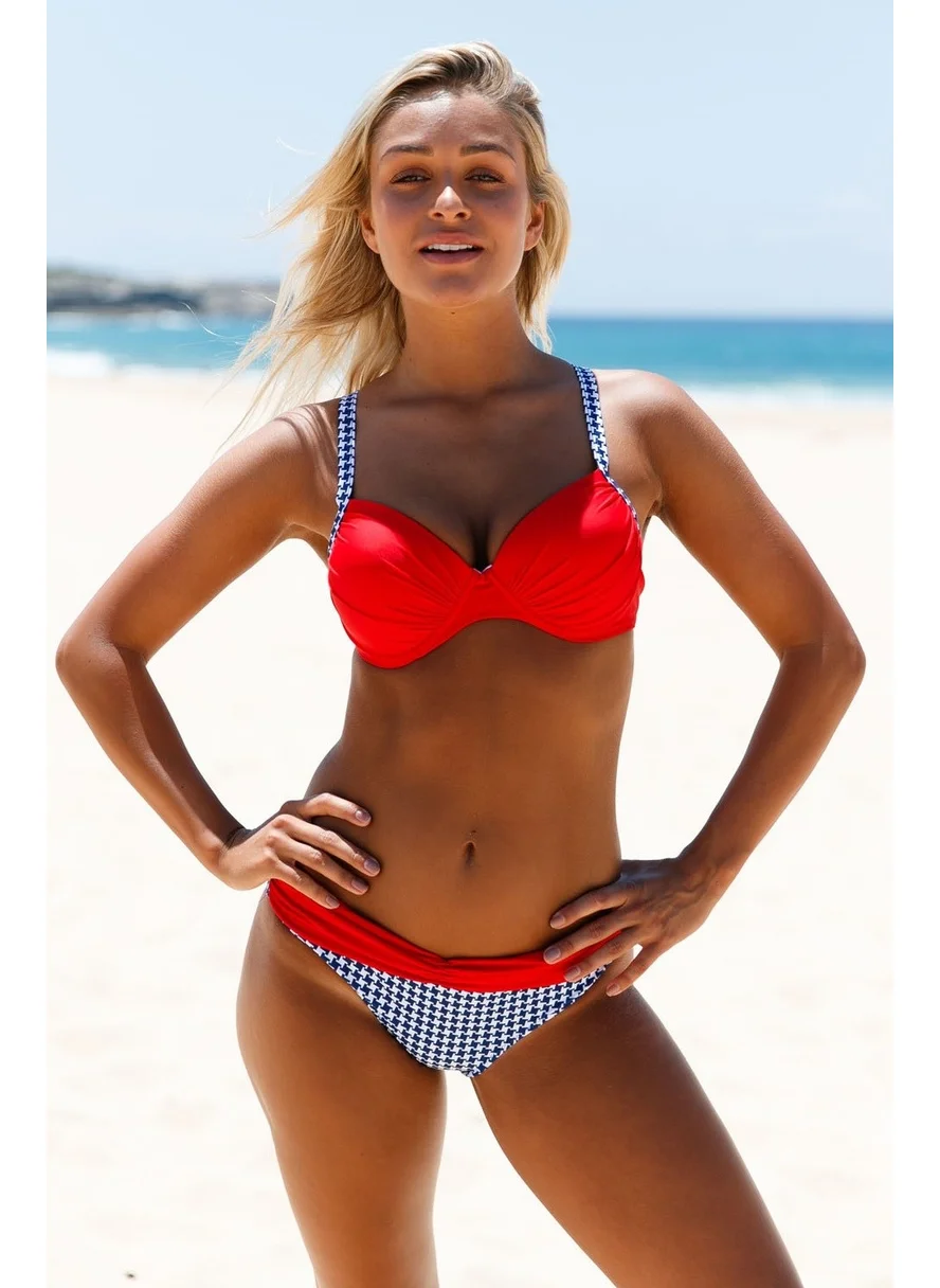 Angelsin Red Patterned Bikini Bottom