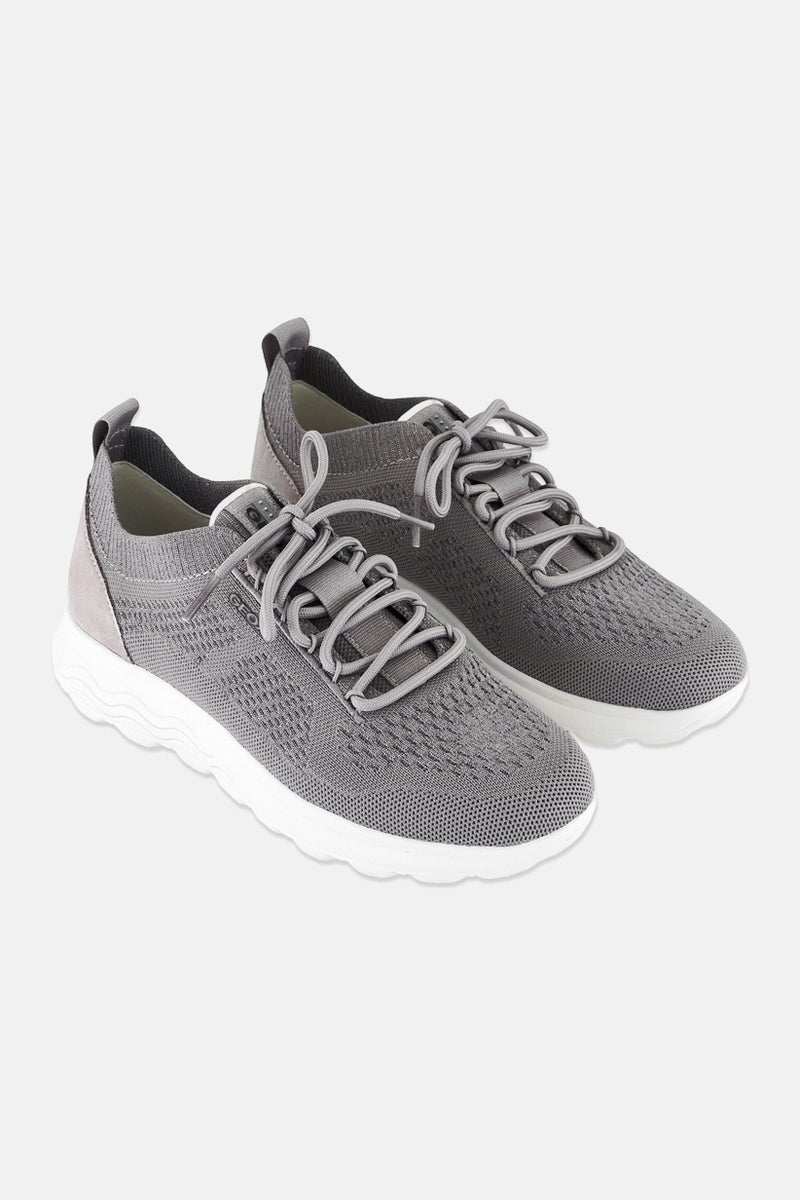 GEOX Women Spherica Lace Up Sneaker Shoes, Grey - Image 1