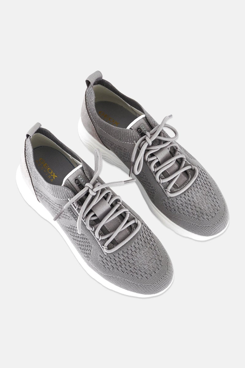 GEOX Women Spherica Lace Up Sneaker Shoes, Grey - Image 3