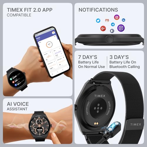TIMEX Smart Neo 1.43"(3.6cm) AMOLED Display with BT Calling Smartwatch for Unisex - TWTXW1204T - Image 4
