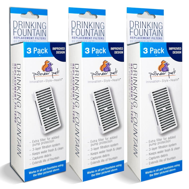 Pioneer Pet 3 Pack of T-Shaped Filter for Food, Water and Serene Fountain - Image 1