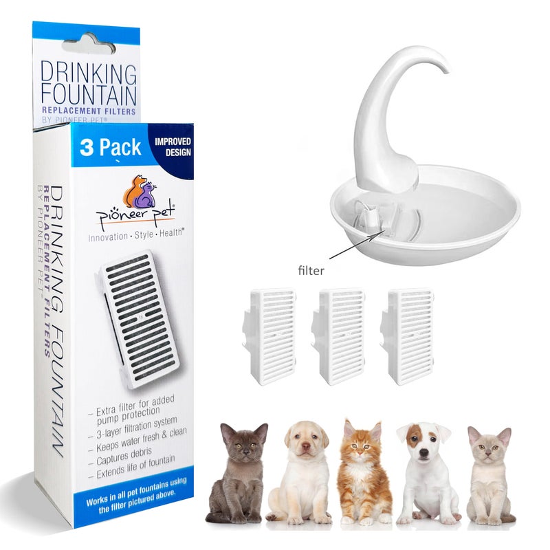 Pioneer Pet 3 Pack of T-Shaped Filter for Food, Water and Serene Fountain - Image 4