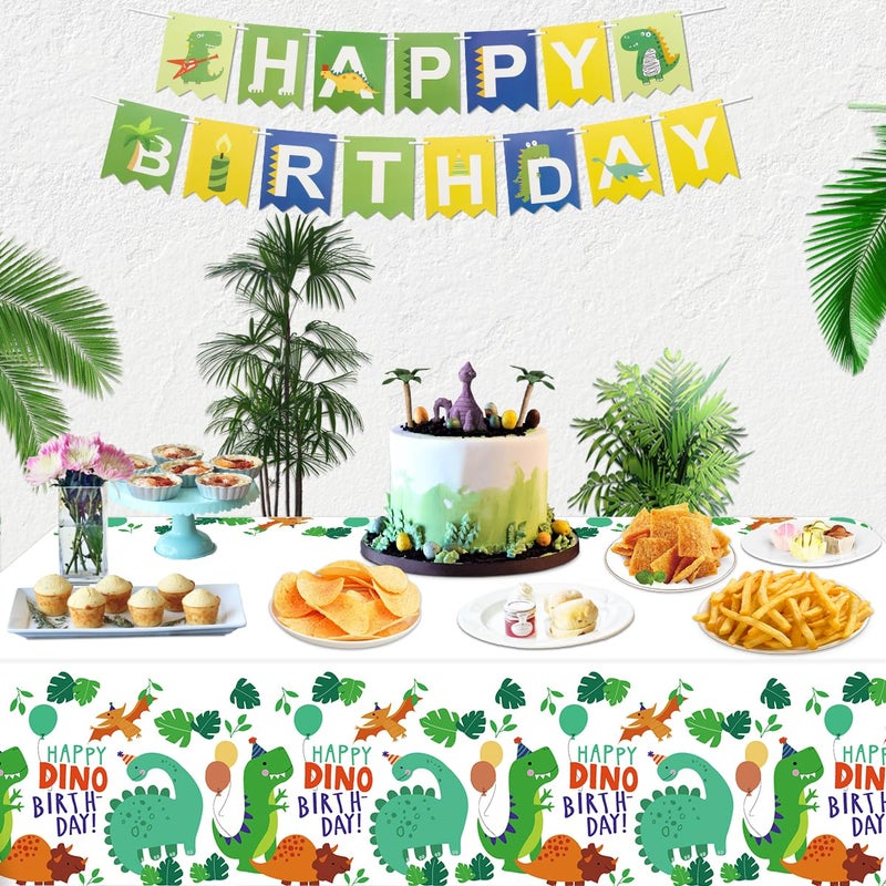Inspireyee 4 Pack Dinosaur Tablecloth Dinosaur Party Decorations Dinosaur Party Supplies 86 x 51 inches Dinosaur Theme Table Cover Dinosaur Rectangle Plastic Table cloth dinosaur table cloths for birthday party - Image 3