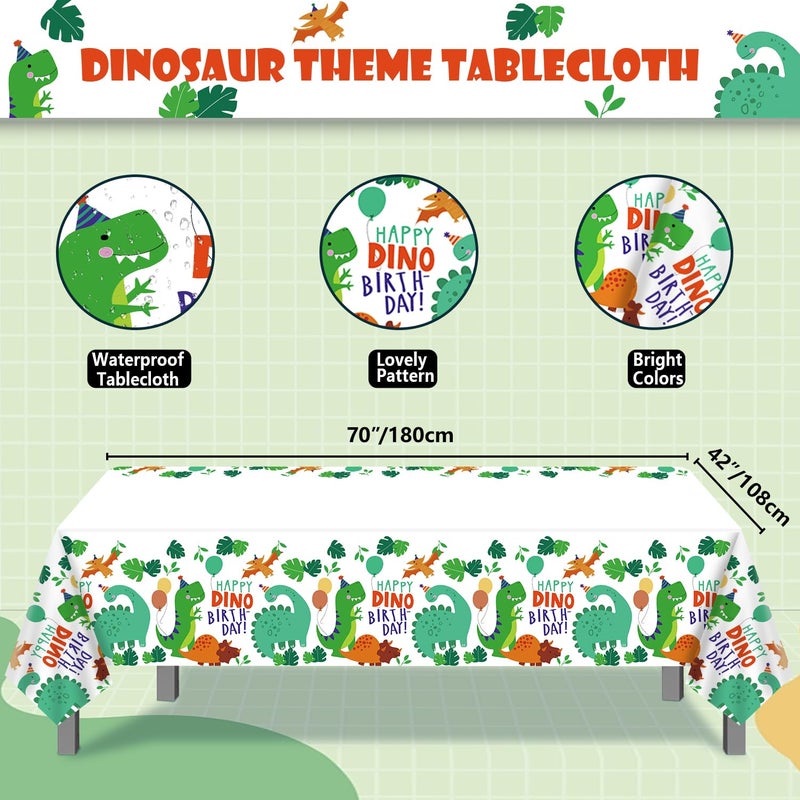 Inspireyee 4 Pack Dinosaur Tablecloth Dinosaur Party Decorations Dinosaur Party Supplies 86 x 51 inches Dinosaur Theme Table Cover Dinosaur Rectangle Plastic Table cloth dinosaur table cloths for birthday party - Image 2